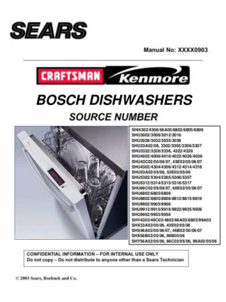 Bosch Dishwasher Service Manual 01-03