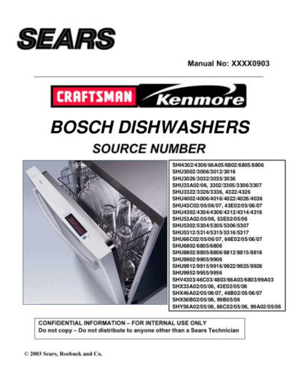Bosch Dishwasher Service Manual 01-03