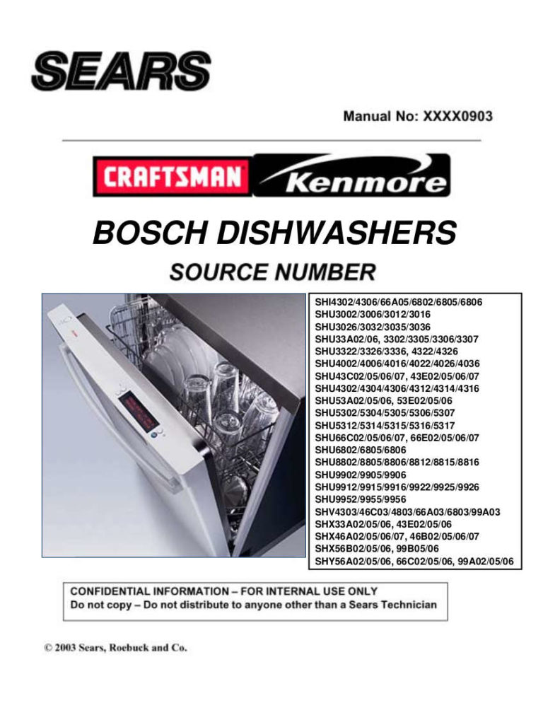 Bosch Dishwasher Service Training Manual