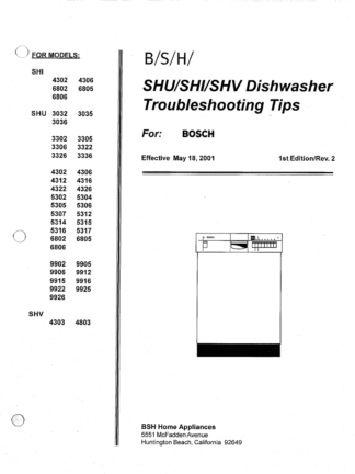 Bosch Dishwasher Service Manual 05