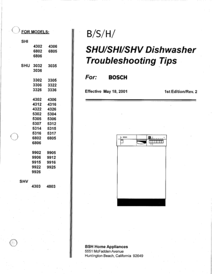 Bosch Dishwasher Service Manual 05