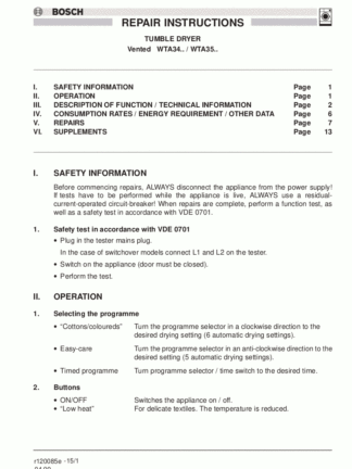 Bosch Dryer Service Manual 01