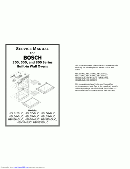 Bosch Food Warmer Service Manual 04