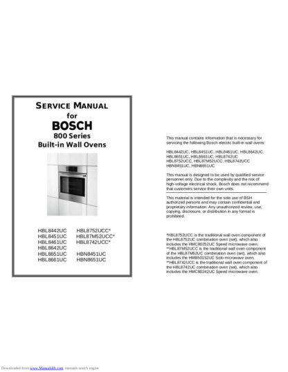 Bosch Food Warmer Service Manual 05