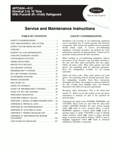 Carrier Furnace Service Manual 05