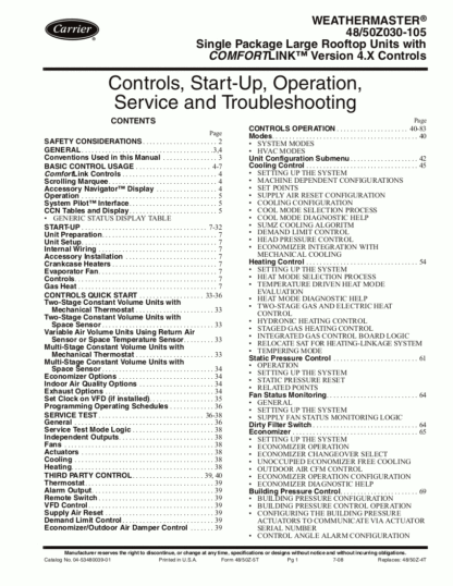 Carrier Furnace Service Manual 08