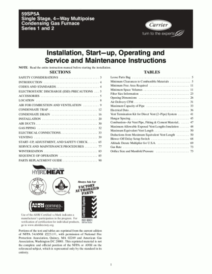 Carrier Heater Service Manual 13