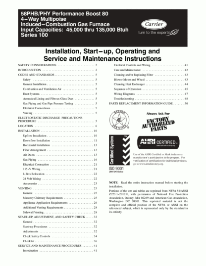 Carrier Heater Service Manual 18