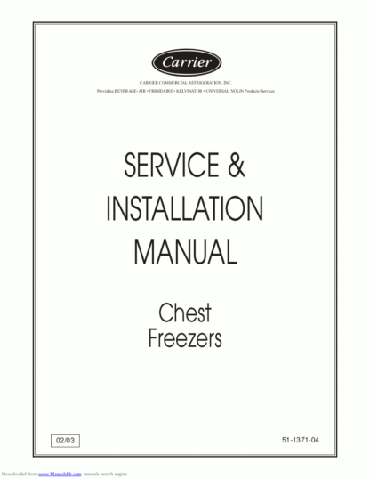 Carrier Refrigerator Service Manual 23
