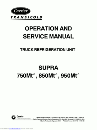 Carrier Refrigerator Service Manual 28