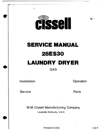 Cissell Dryer Service Manual 03