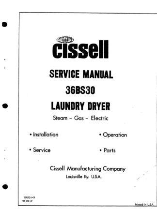 Cissell Dryer Service Manual 05