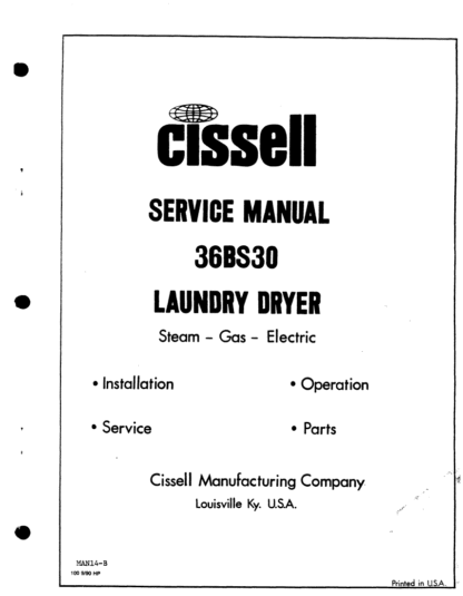 Cissell Dryer Service Manual 05