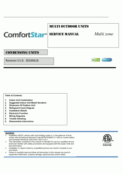 Comfortstar Heat Pump Service Manual 02