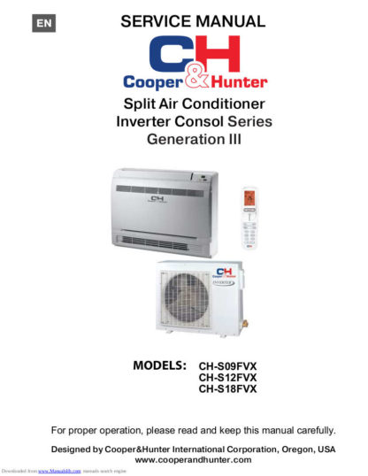 Cooper & Hunter Air Conditioner Service Manual 12