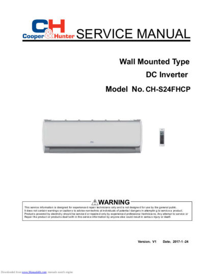 Cooper & Hunter Air Conditioner Service Manual 18