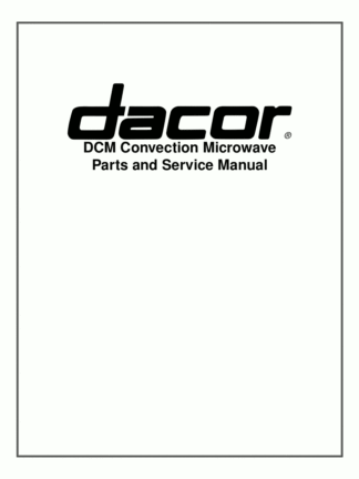Dacor Microwave Oven Service Manual 01
