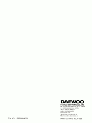 Daewoo Microwave Oven Service Manual 01