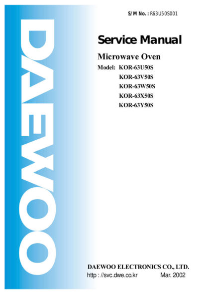 Daewoo Microwave Oven Service Manual 02