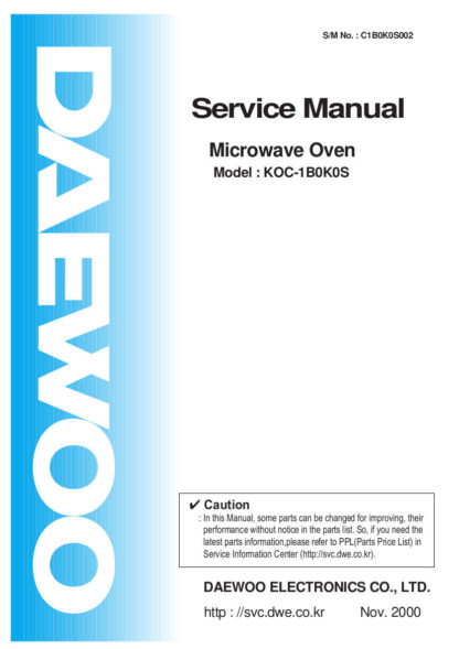 Daewoo Microwave Oven Service Manual 12