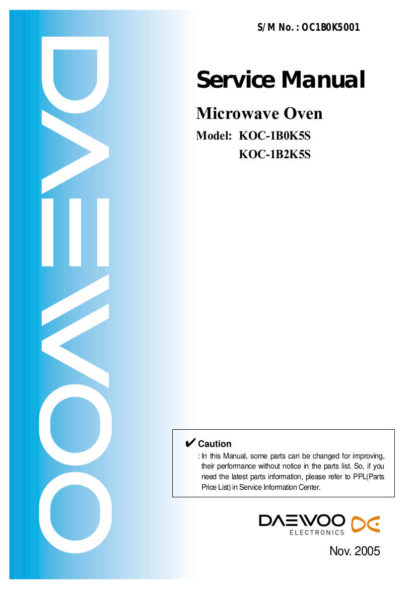 Daewoo Microwave Oven Service Manual 14