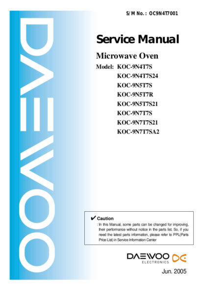 Daewoo Microwave Oven Service Manual 20