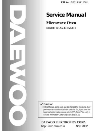 Daewoo Microwave Oven Service Manual 21