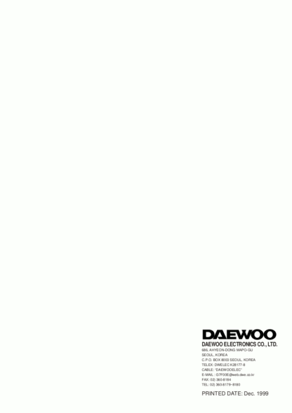 Daewoo Microwave Oven Service Manual 25