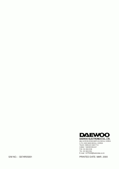 Daewoo Microwave Oven Service Manual 28