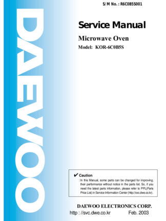 Daewoo Microwave Oven Service Manual 34