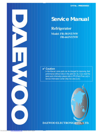 Daewoo Refrigerator Service Manual 34