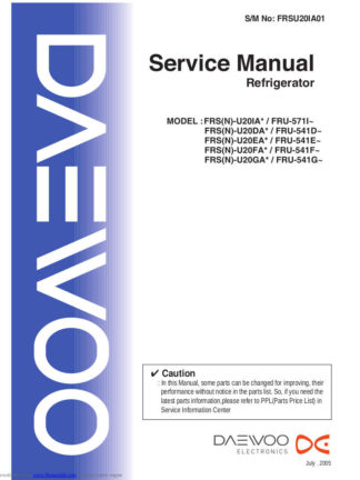 Daewoo Refrigerator Service Manual 35