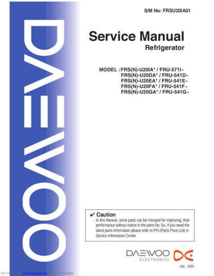 Daewoo Refrigerator Service Manual 35