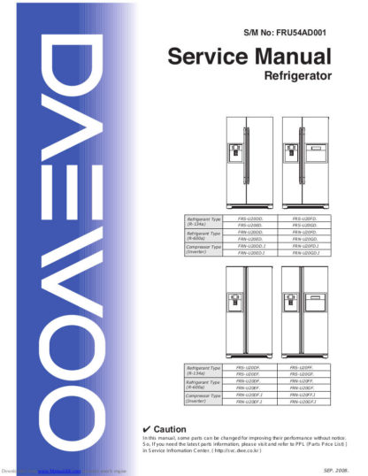 Daewoo Refrigerator Service Manual 36
