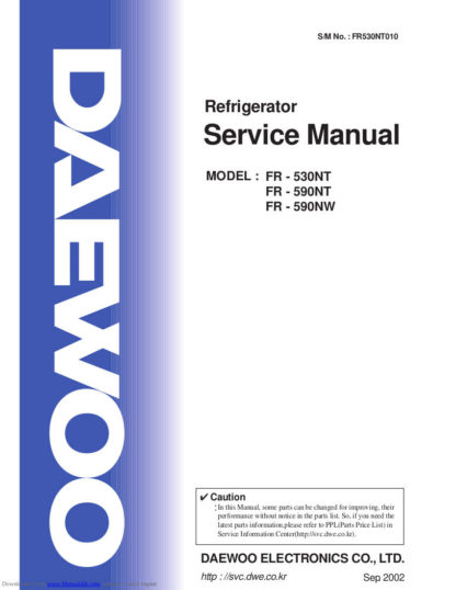Daewoo Refrigerator Service Manual 37