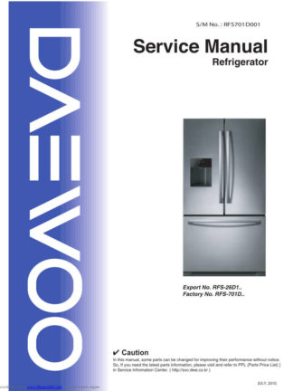 Daewoo Refrigerator Service Manual 39