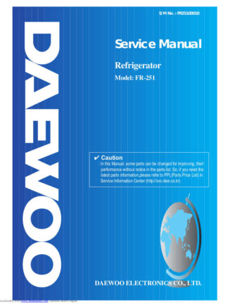 Daewoo Refrigerator Service Manual 40