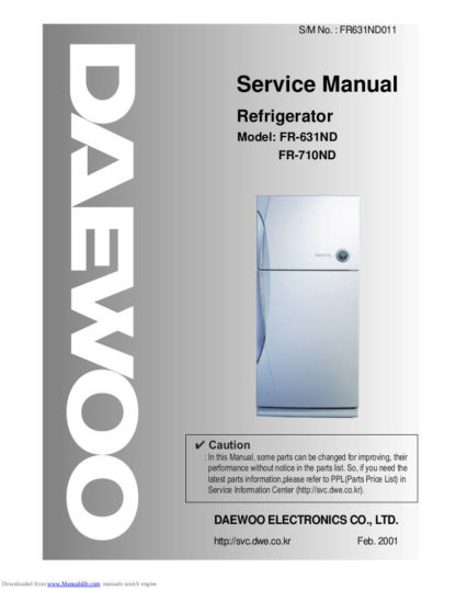 Daewoo Refrigerator Service Manual 52