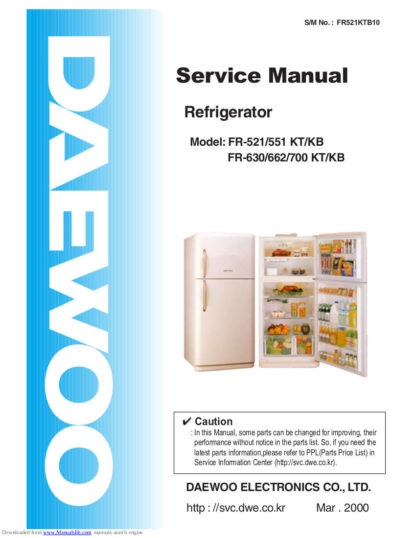 Daewoo Refrigerator Service Manual 55