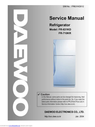 Daewoo Refrigerator Service Manual 56