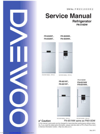 Daewoo Refrigerator Service Manual 57