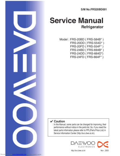 Daewoo Refrigerator Service Manual 64