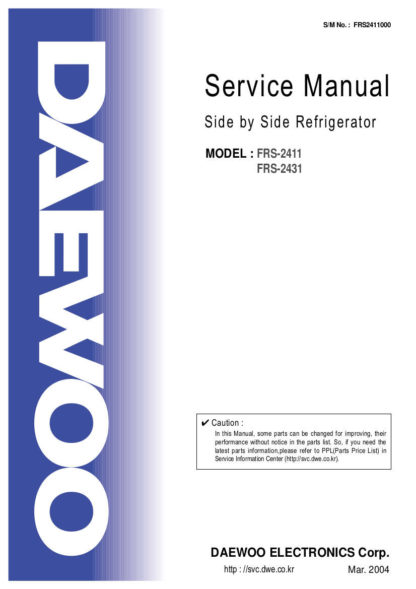 Daewoo Refrigerator Service Manual 65