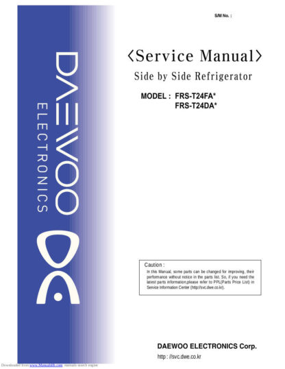 Daewoo Refrigerator Service Manual 68