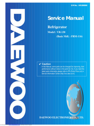 Daewoo Refrigerator Service Manual 75