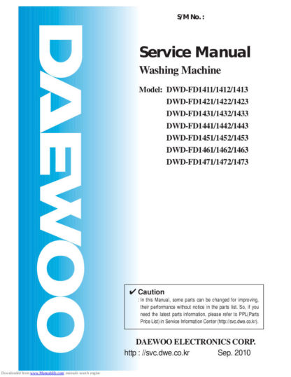 Daewoo Washing Machine Service Manual 19