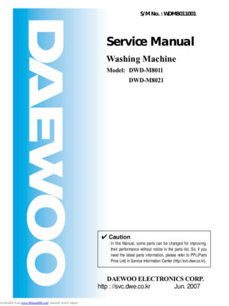Daewoo Washing Machine Service Manual 21