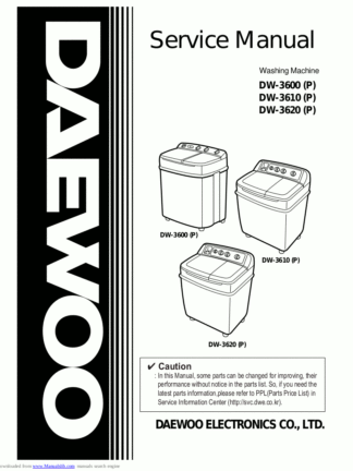 Daewoo Washing Machine Service Manual 27
