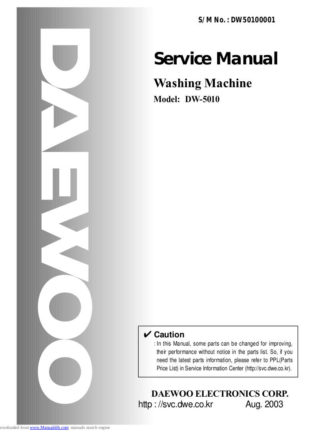 Daewoo Washing Machine Service Manual 28