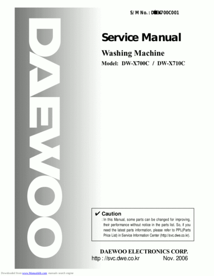 Daewoo Washing Machine Service Manual 30